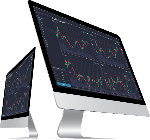 InvestingFF trading platform on desktop monitors